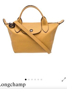 NWT/Longchamp Leather Mini Crossbody Bag in Mustard-Yellow